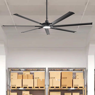 84 Inch 100 Inch Padus Black Large Size Ceiling Fan with Dimmable Lighting and Remote Control
