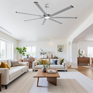 84 Inch 100 Inch Padus Black Large Size Ceiling Fan with Dimmable Lighting and Remote Control