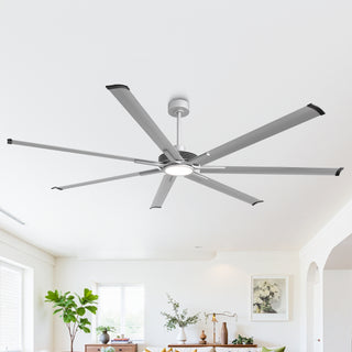 84 Inch 100 Inch Padus Black Large Size Ceiling Fan with Dimmable Lighting and Remote Control