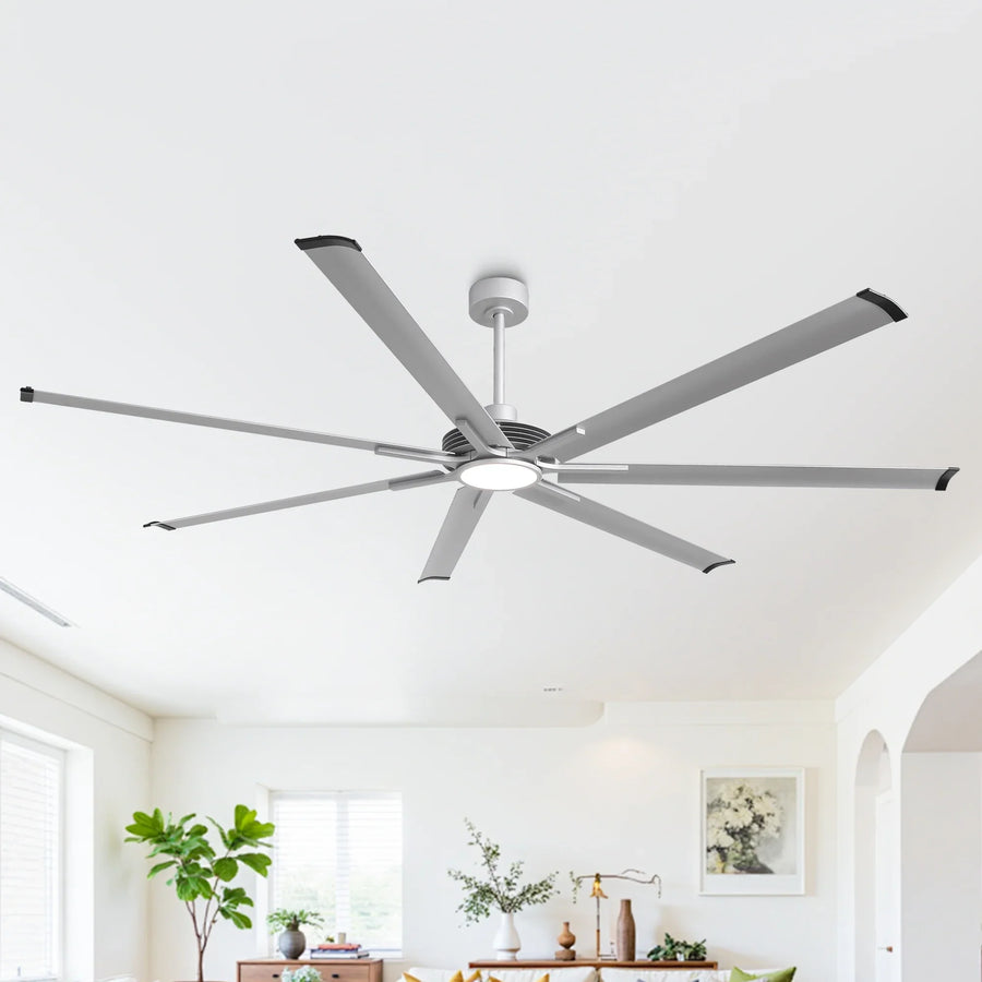 84 Inch 100 Inch Padus Black Large Size Ceiling Fan with Dimmable Lighting and Remote Control - Vaczon