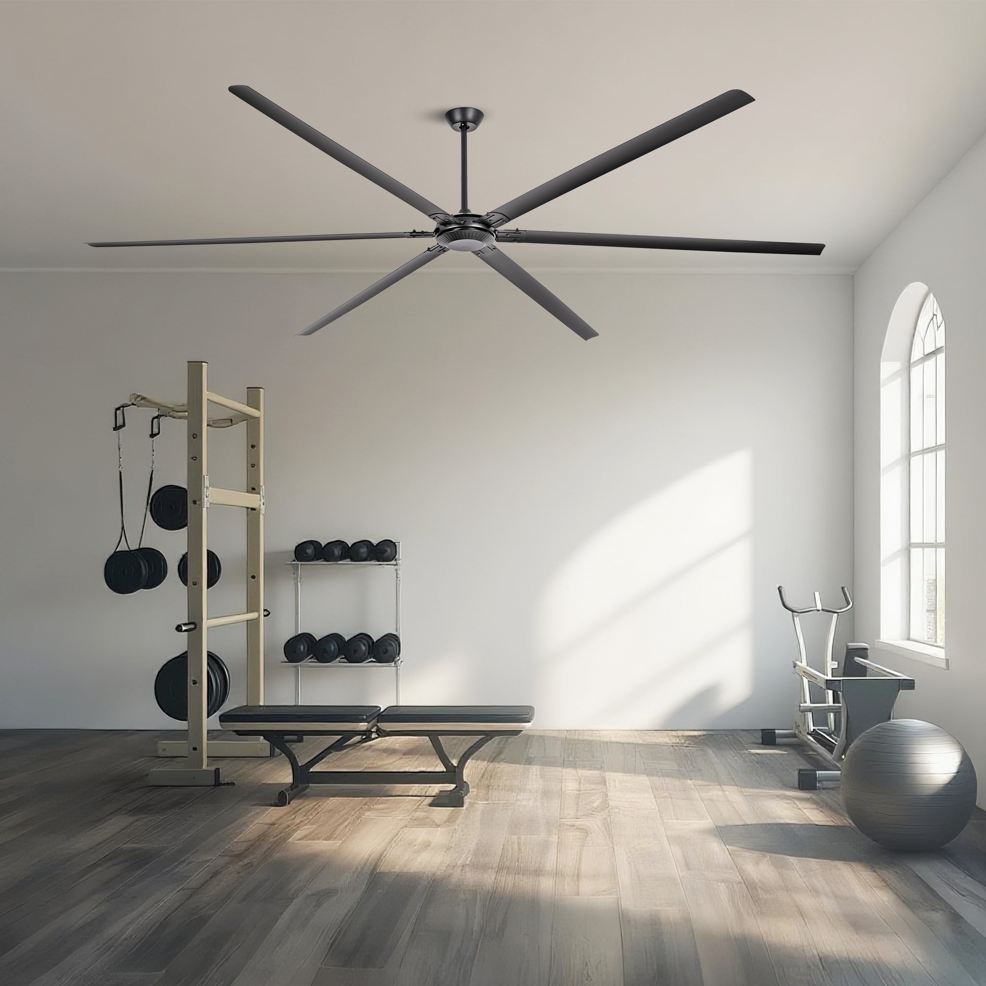 120 Inch HVLS Fan Jupiter Industrial Aluminum Extra Large Ceiling Fan with Remote Control