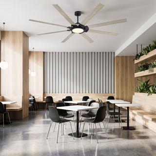 84" Grand 8-Blade DC Motor Ceiling Fan with 3-Color Dimmable LED Light & Remote