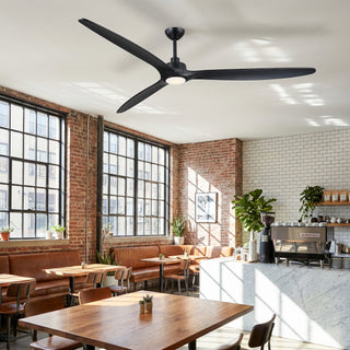 80" Solid Wood Blade Ceiling Fan with LED Light