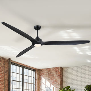 80" Solid Wood Blade Ceiling Fan with LED Light