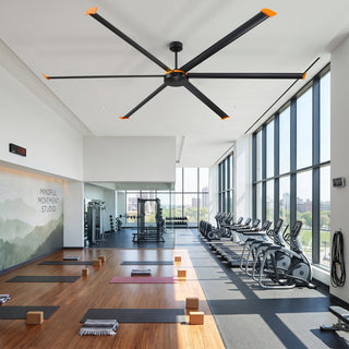 120" Isaac HVLS Fan Black Industrial Extra Large Ceiling Fan with Remote Control