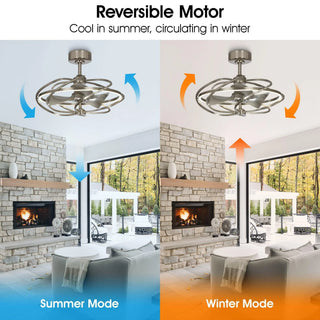 27" Bucholz Industrial DC Motor Brushed Nickel Downrod Mount Reversible Ceiling Fan with Lighting and Remote Control - Vaczon