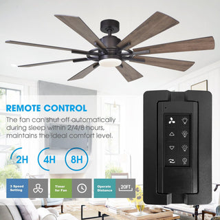 60" Oretha Windmill DC Ceiling Fan with LED Lighting