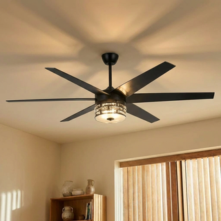 70" Modern DC Motor Downrod Mount Reversible Ceiling Fan with Lighting and Remote Control