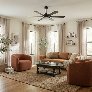 60" Industrial DC Motor Downrod Mount Reversible Ceiling Fan with Lighting and Remote Control