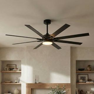 Vaczon 65" Teresa Modern Double-sided Blades Ceiling Fan with Remote Control and LED Light