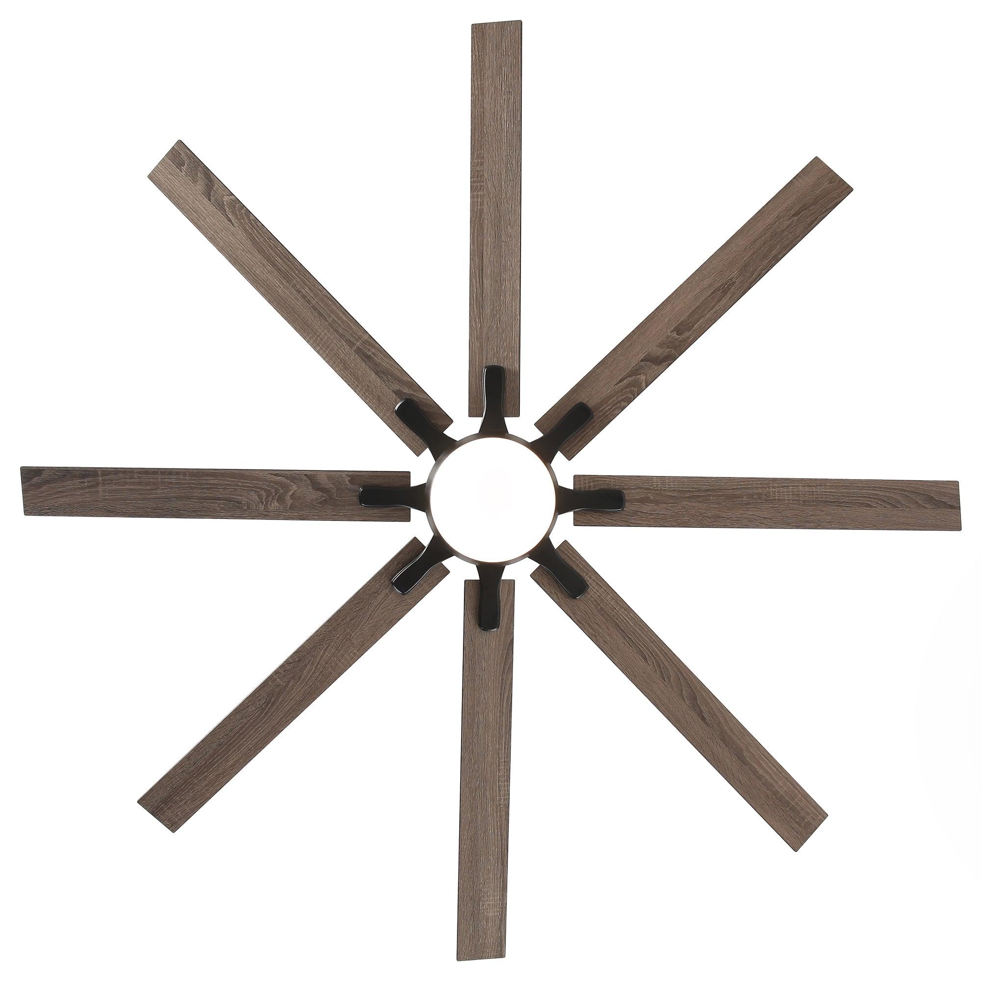 65 Inch Teresa Modern Double-sided Blades Ceiling Fan with Remote Control and LED Light