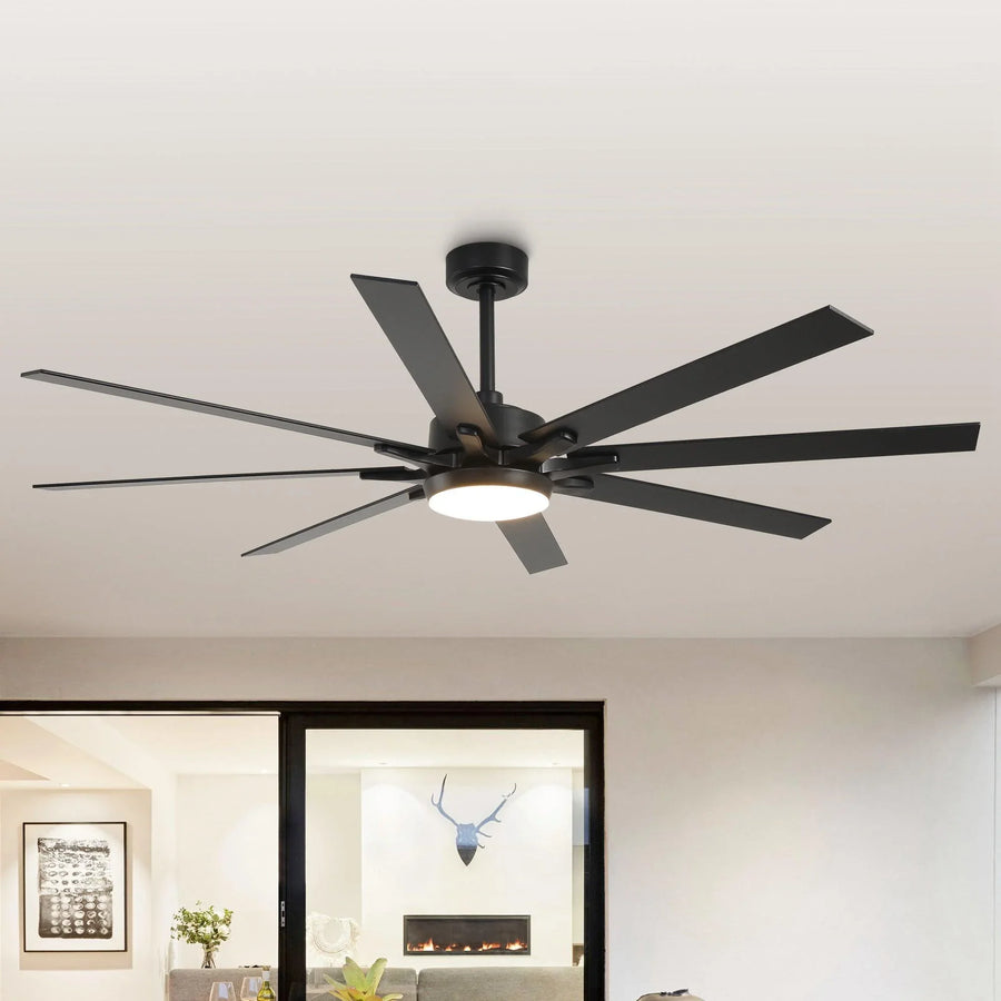 Vaczon 65" Teresa Modern Double-sided Blades Ceiling Fan with Remote Control and LED Light - Vaczon