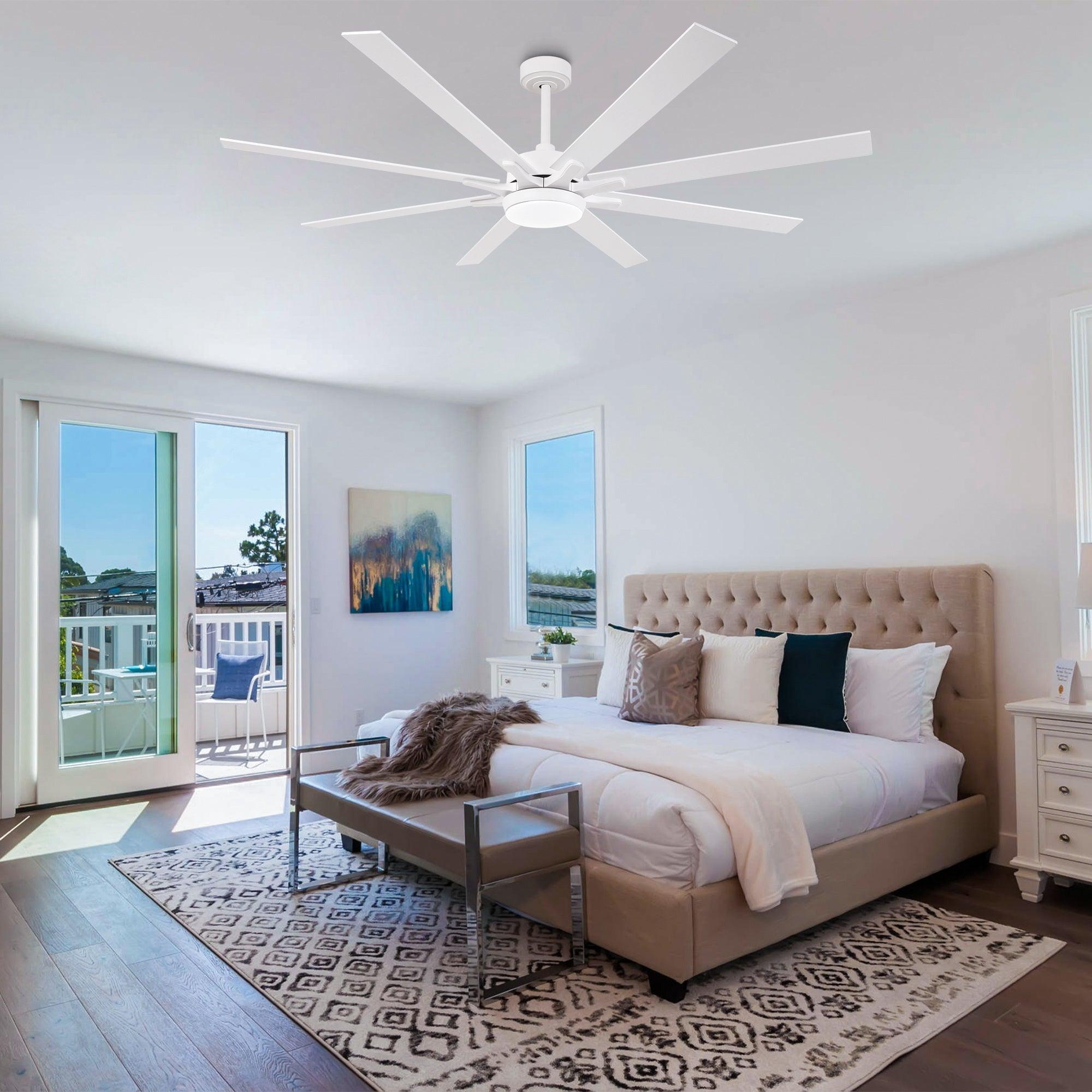 65 Inch Teresa Modern Double-sided Blades Ceiling Fan with Remote Control and LED Light