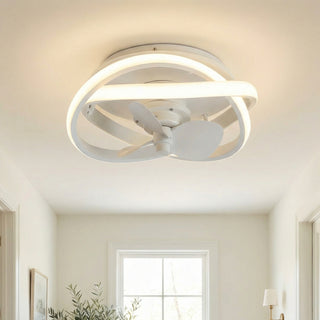 Vaczon 13" Flush Mount Caged Fan with Light and Remote Control