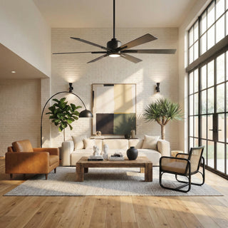 65" Bendan Industrial Downrod Mount Ceiling Fan with Lighting and Remote Control