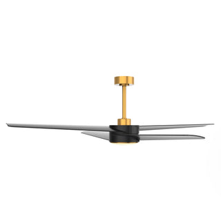 60" Parvez Modern DC Motor Downrod Mount Reversible Ceiling Fan with Lighting and Remote Control