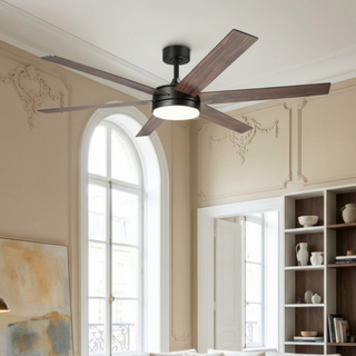 Vaczon 60" Volga DC Motor 6 Blades Modern Downrod Mount Ceiling Fan with Remote Control