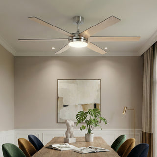 Vaczon 60" Volga DC Motor 6 Blades Modern Downrod Mount Ceiling Fan with Remote Control