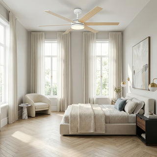 Vaczon 60" Volga DC Motor 6 Blades Modern Downrod Mount Ceiling Fan with Remote Control