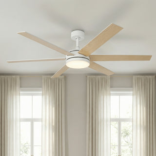 Vaczon 60" Volga DC Motor 6 Blades Modern Downrod Mount Ceiling Fan with Remote Control