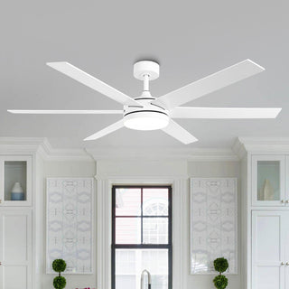 60" Volga DC Motor 6 Blades Modern Downrod Mount Ceiling Fan with Remote Control