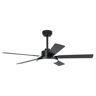 Vaczon 52" Double-sided Blades Downrod Mount Modern Ceiling Fan with LED Light