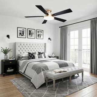 Vaczon 52" Riva Double-sided Blades LED Flush mount Ceiling Fan