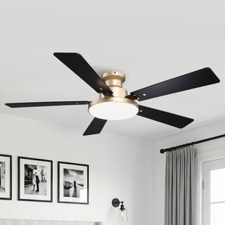 Vaczon 52" Riva Double-sided Blades LED Flush mount Ceiling Fan