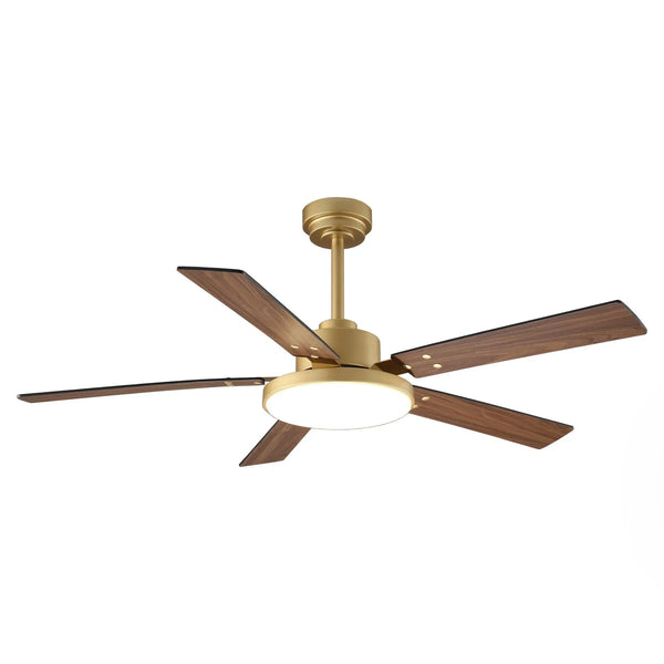 Vaczon 52" Double-sided Blades Downrod Mount Modern Ceiling Fan with Remote Control and LED Light - Vaczon