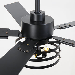 Vaczon 52 Inch DC Motor Industrial Downrod Ceiling Fan with Light and Remote Control