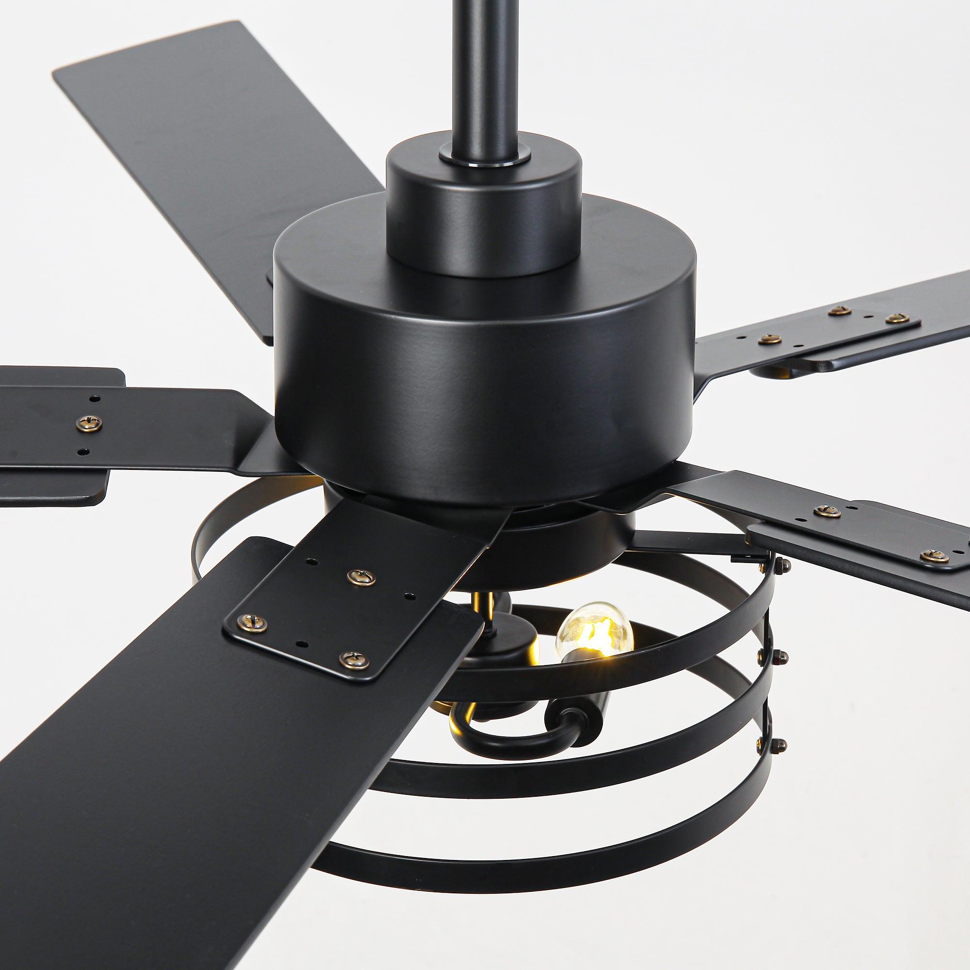 Vaczon 52 Inch DC Motor Industrial Downrod Ceiling Fan with Light and Remote Control