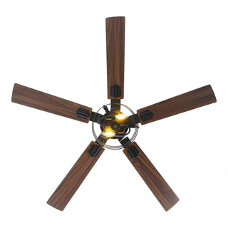 Vaczon 52 Inch DC Motor Industrial Downrod Ceiling Fan with Light and Remote Control