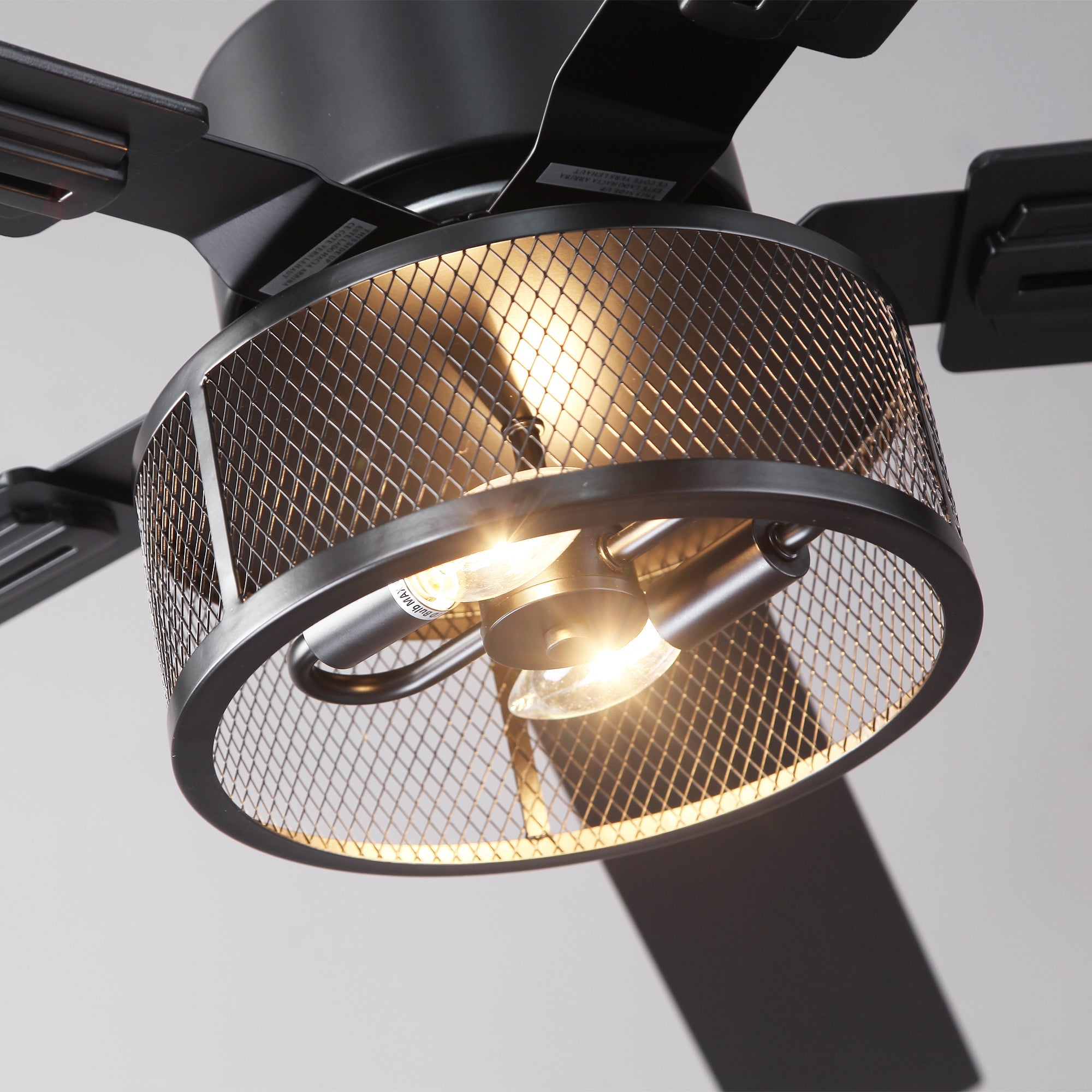 60 Inch Eden Black Ceiling Fan with Light and Remote Control