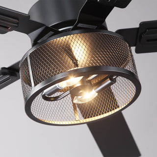 60 Inch Eden Black Ceiling Fan with Light and Remote Control