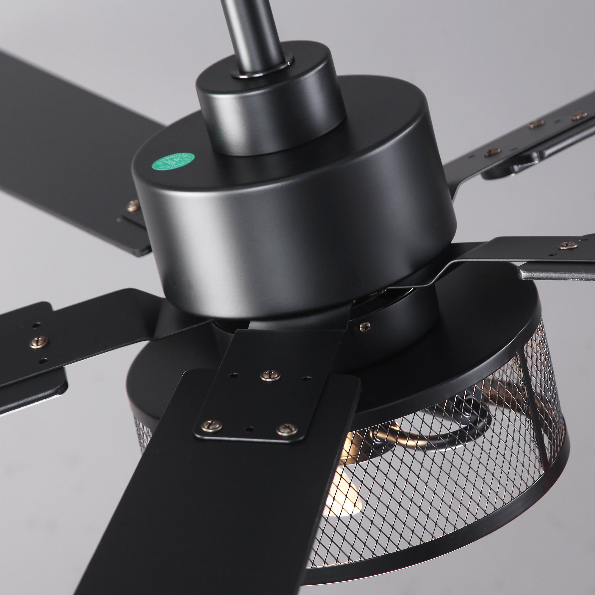 60 Inch Eden Black Ceiling Fan with Light and Remote Control