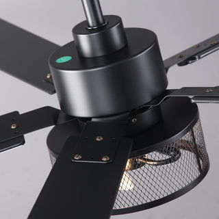 60 Inch Eden Black Ceiling Fan with Light and Remote Control