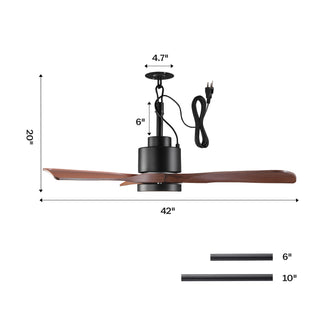 42" IP54 Outdoor Hanging Buckle Downrod LED Fan with APP & Remote Control