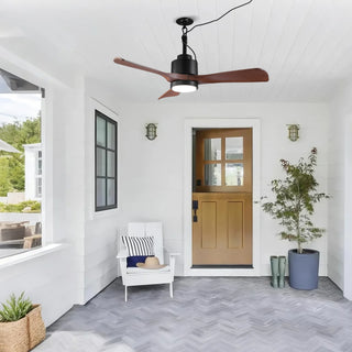 42" IP54 Outdoor Hanging Buckle Downrod LED Fan with APP & Remote Control