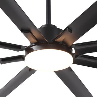 84" 100" Black HVLS Fan LED Large Ceiling Fan with Remote Control