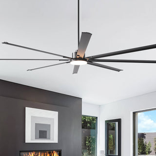 84" 100" Black HVLS Fan LED Large Ceiling Fan with Remote Control