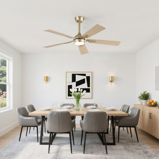 52" Modern Smart LED Ceiling Fan with Reversible DC Motor, Remote & App Control