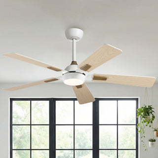 52" Modern Smart LED Ceiling Fan with Reversible DC Motor, Remote & App Control