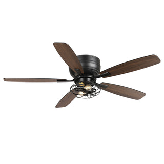 48" Flush Mount Industrial Ceiling Fan with Light