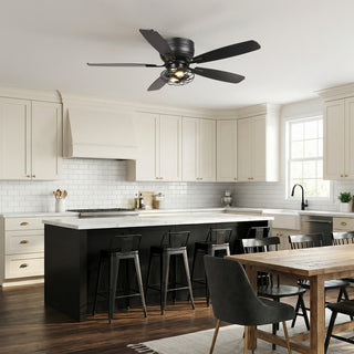 48" Flush Mount Industrial Ceiling Fan with Light