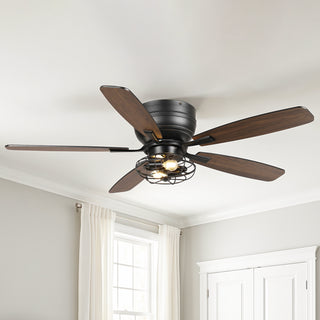 48" Flush Mount Industrial Ceiling Fan with Light