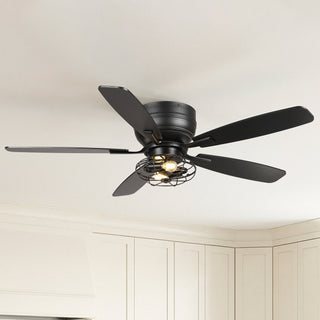 48" Flush Mount Industrial Ceiling Fan with Light