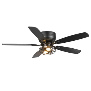 48" Flush Mount Industrial Ceiling Fan with Light