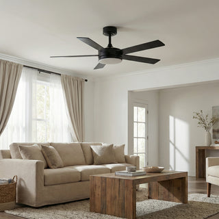 Vaczon 48" 5 Blades Industrial Modern Style DC Motor Ceiling Fan with LED Lighting and Remote Control