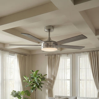 Vaczon 48" 5 Blades Industrial Modern Style DC Motor Ceiling Fan with LED Lighting and Remote Control