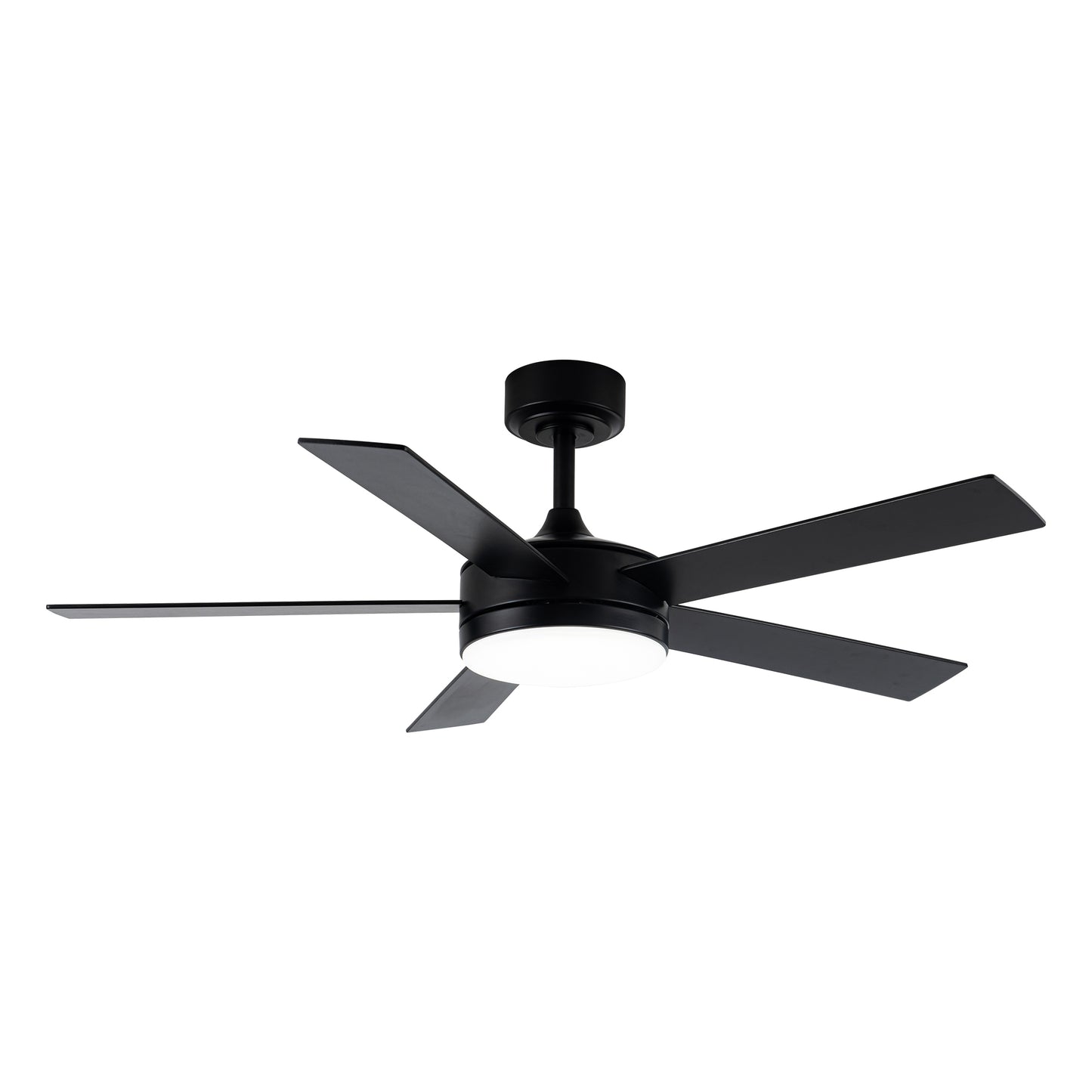 48" Black Ceiling Fan with Lights and Remote Control, 5 Blades Modern Ceiling Fans